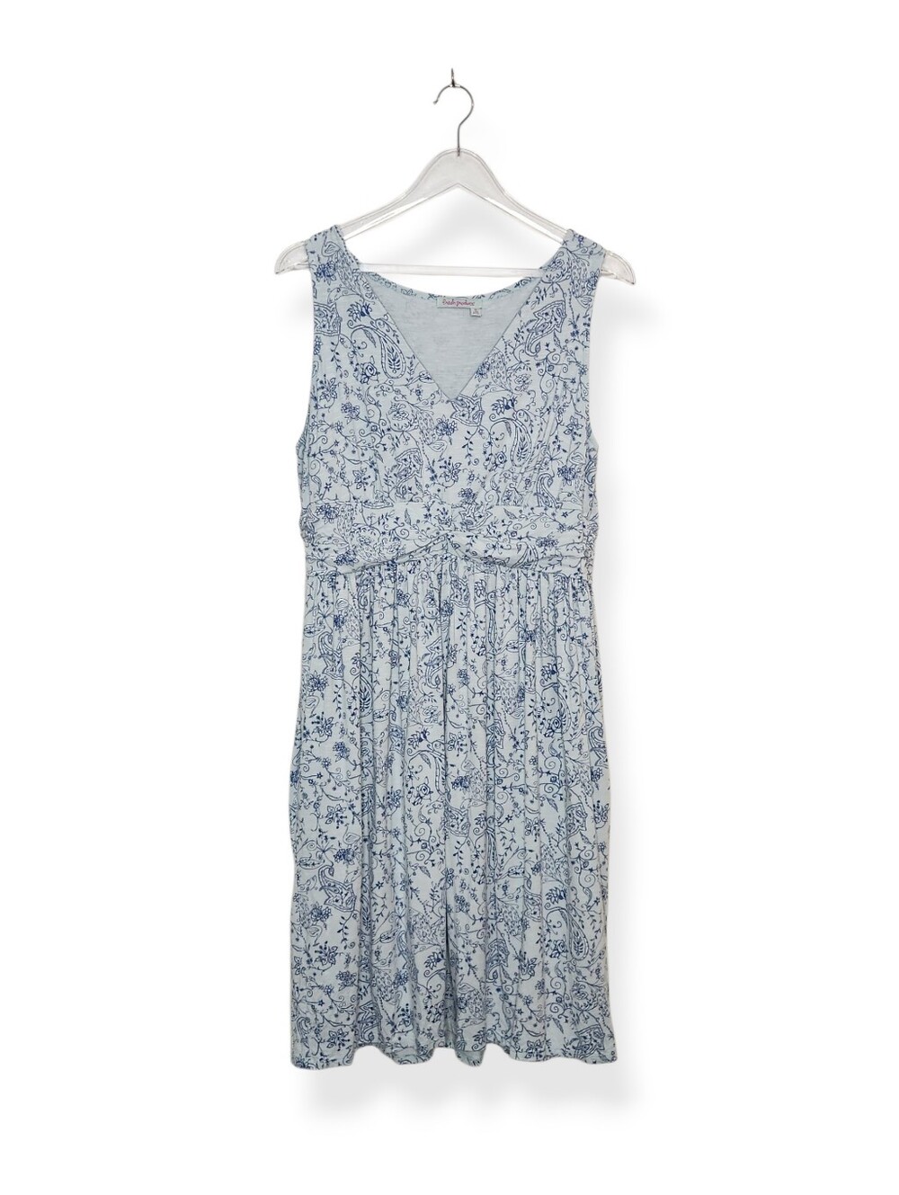 Fresh Produce Light Blue and White Floral Printed Sleeveless Dress Size XL
